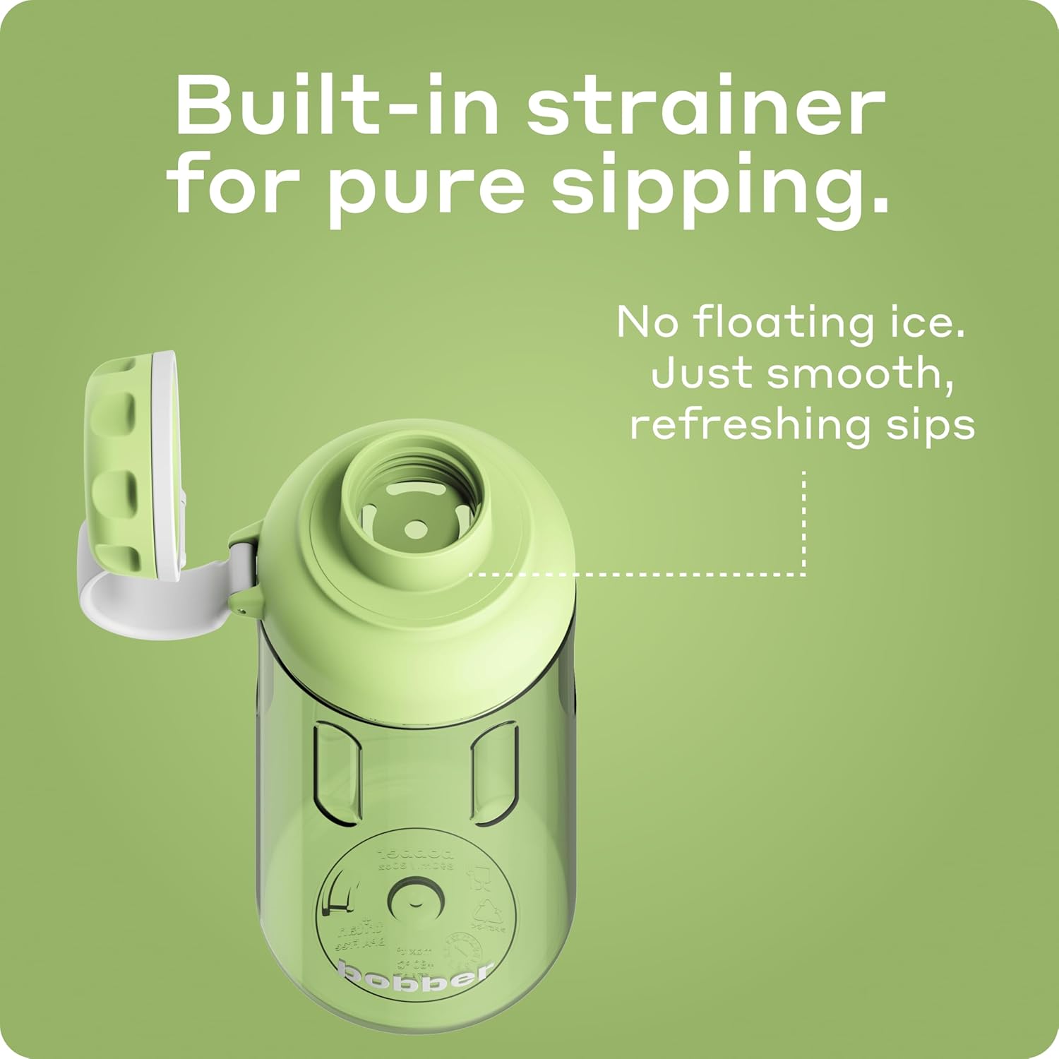 BOBBER 30 oz Tritan Water Bottle with Strainer Mesh, Premium Quality — BPA Free Plastic Water Bottle with Screw Top Lid — Dishwasher Safe Tritan Water Jug for Gym & Outdoor (Green) - Image 4