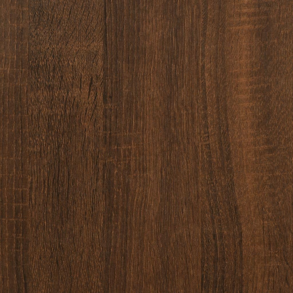 Prisent Mobiletto Multiuso in Rovere Marrone - Porta Dischi Vinile e CD, Scaffale Stretto per TV e Soggiorno - 84,5x38x89 cm