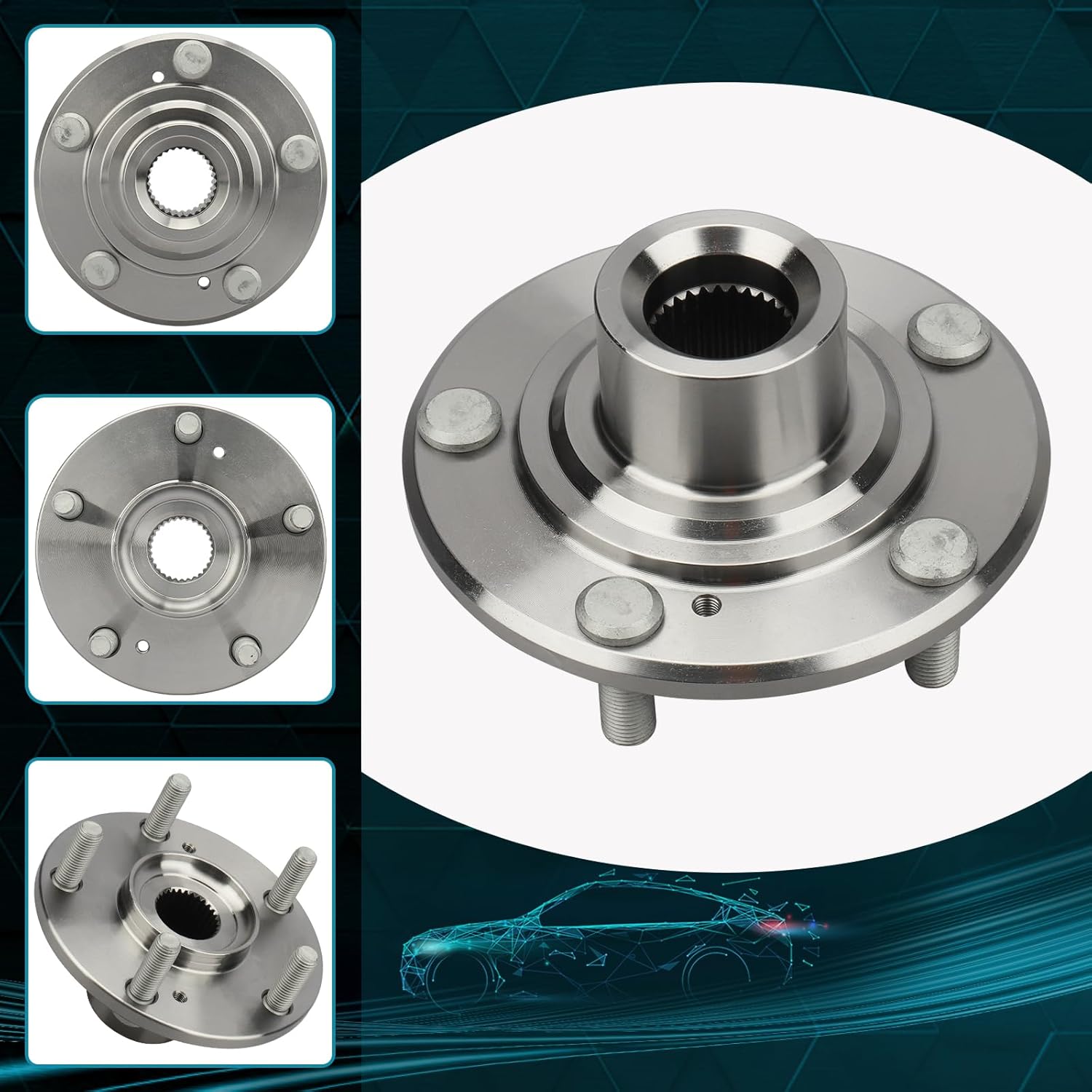 IRONTEK 44600-TA0-A00x2 Front Left and Right Wheel Hub FIT for Honda 2008-2012 Accord, 2010-2011 Accord Crosstour, 2012-2015 Crosstour, FIT for Acura 2009-2014 TSX 2PCS - Image 3