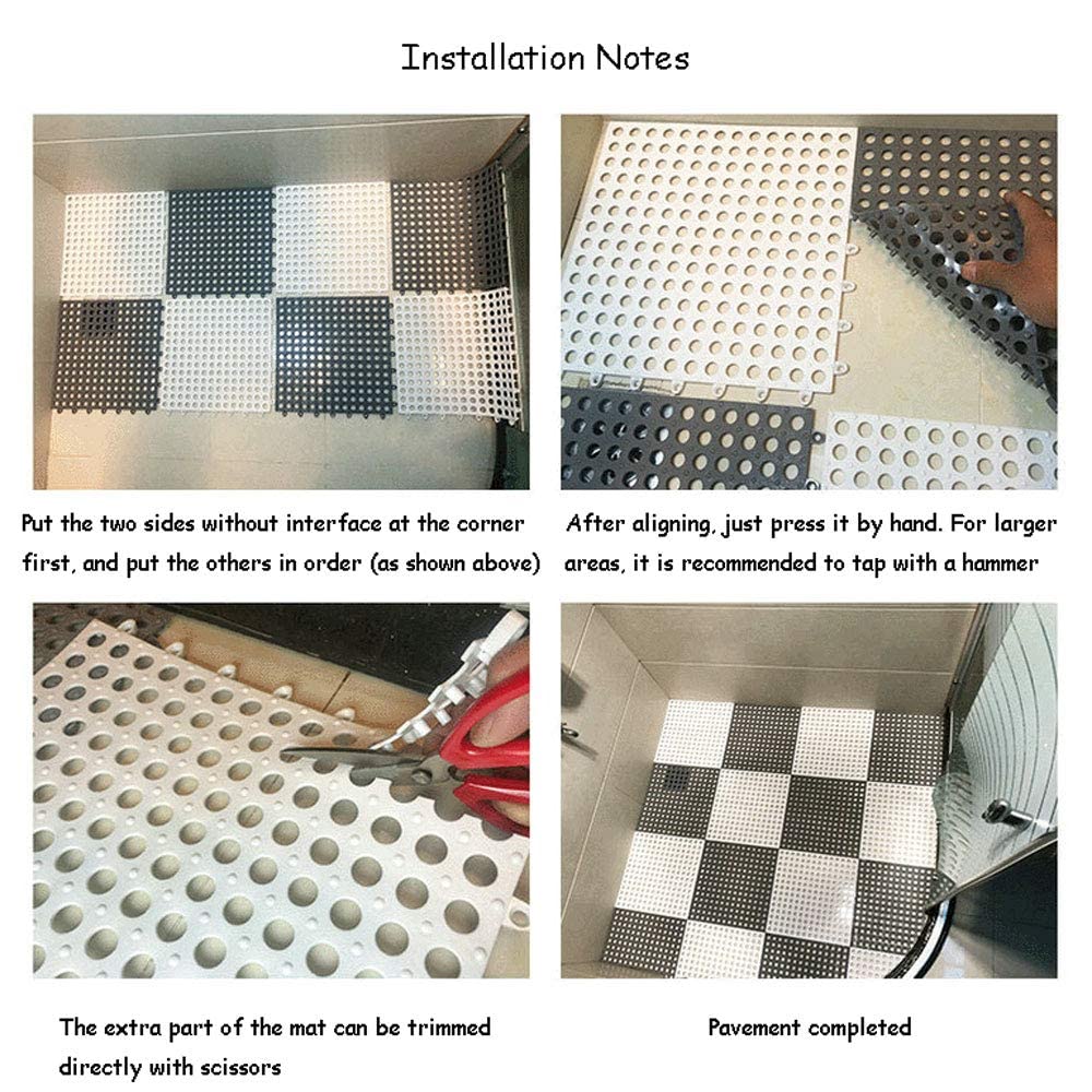 Buy 10Pack Drainage Interlocking Floor Mats 12”x12” NonSlip Shower