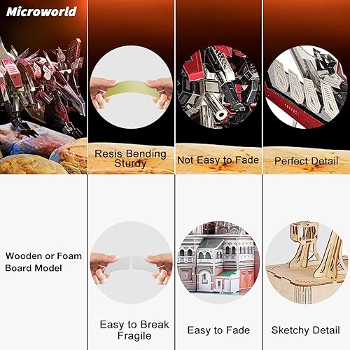 Vista 13 de Microworld Rompecabezas de metal 3D, kit de modelo de metal número 1, gran desafío para adultos, rompecabezas 3D para adultos, rompecabezas