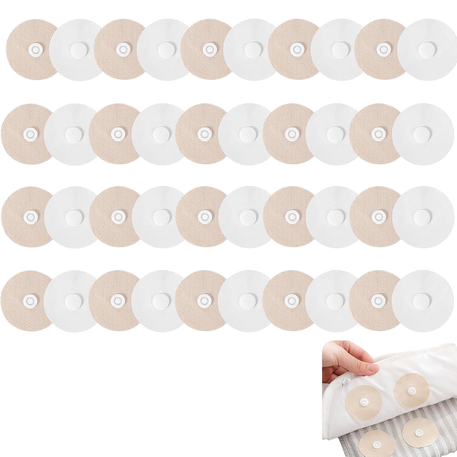 Fworuais White 20 Pairs Duvet Snaps, Duvet Clips To Keep Duvet In Place Round Shaped Snap Clips To Hold Comforter Inside Cover Holder Quilt Corner Keeper Fasteners Accessories Prevent Shifting
