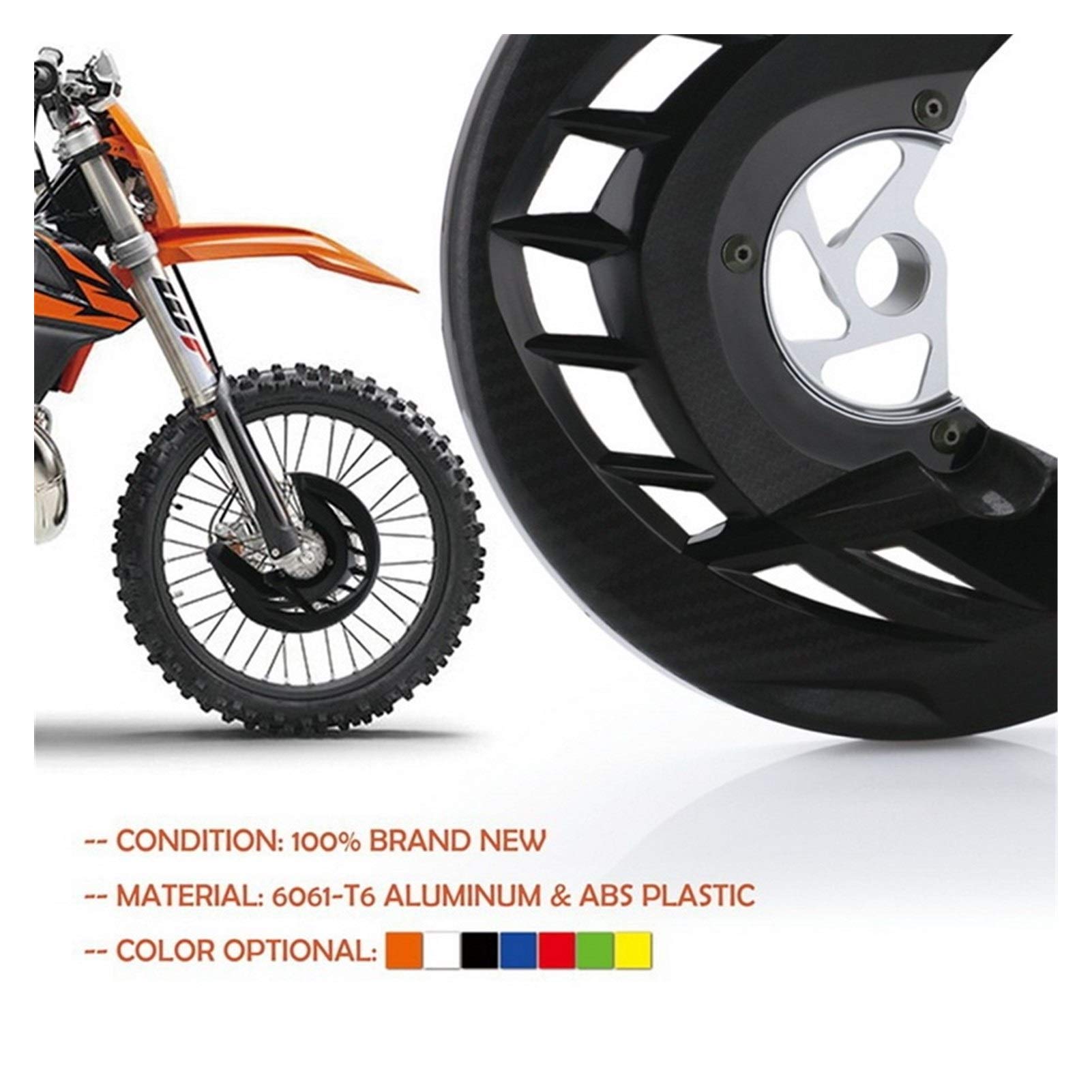 Moto Anteriore Disco freno protezione della copertura for KTM 150 200 250 125 300 350 400 450 530 (Color : Black)