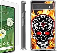 Vista 6 de Funda de teléfono a prueba de golpes compatible con Google Pixel 6a, con protector de pantalla de vidrio templado -Astronaut