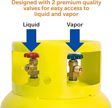 Flame King 239LB A2L Refrigerant Recovery Cylinder Tank, 400 PSI, Dual Valves for Liquid & Vapor, Heavy-Duty Steel, HVAC Recovery & Storage
