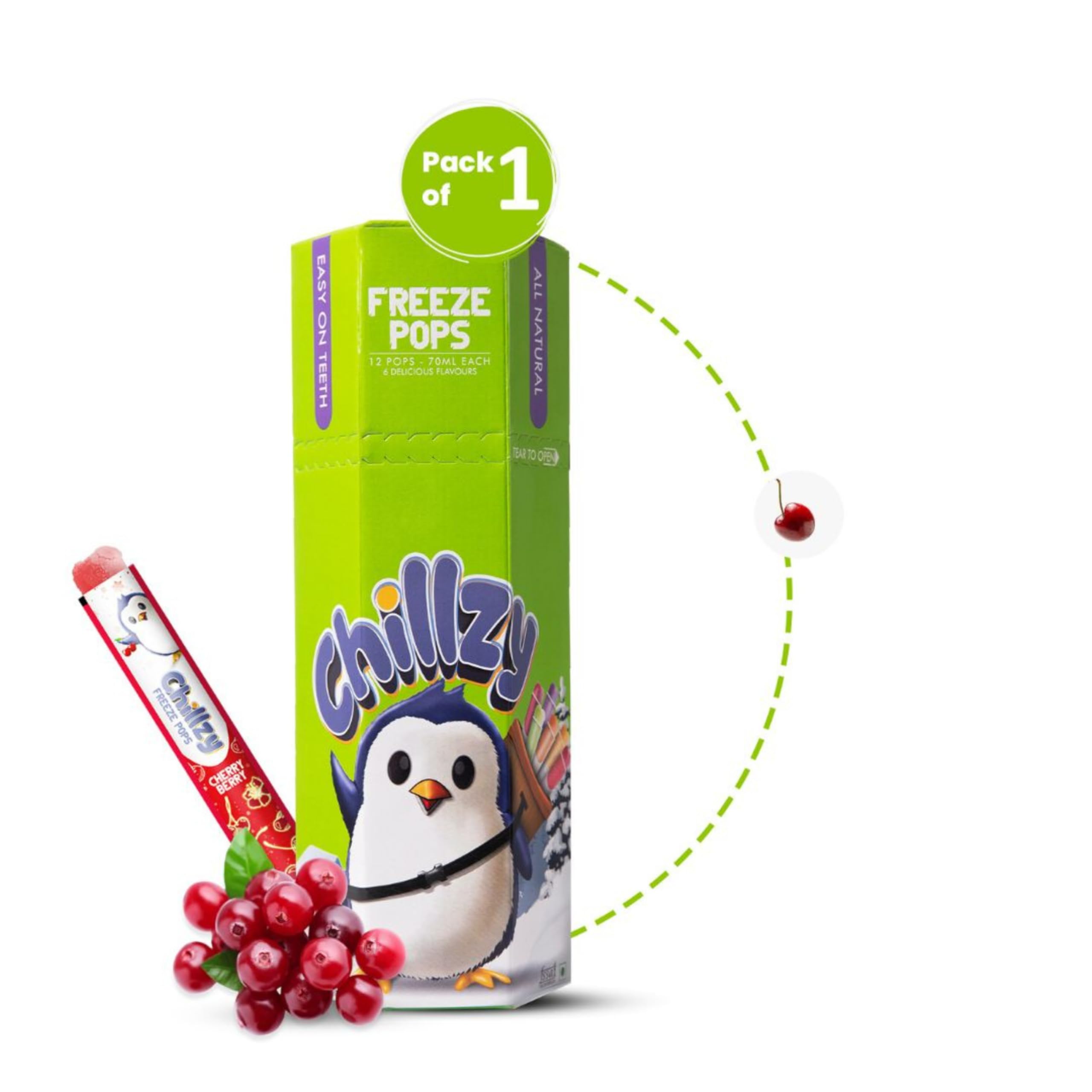 Chillzy Freeze Pops - 12 All Natural Ice Pops - Single Flavor - Teeth Friendly - 70ml each - 1 Pack (Cherry Berry) (B0C8TWNMDC) Amazon Price History, Amazon Price Tracker