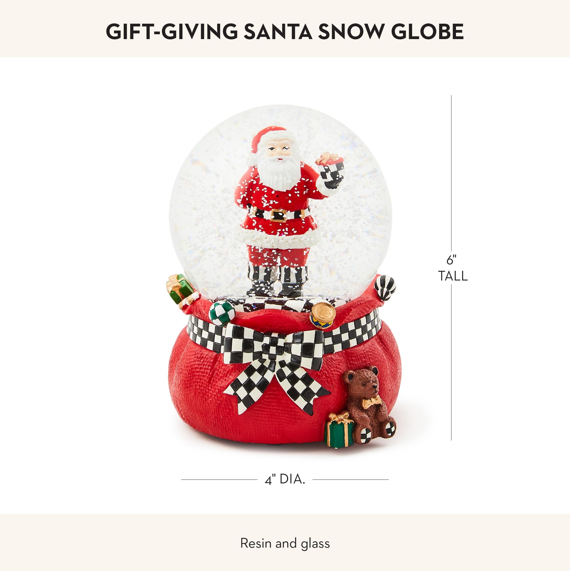 Amazon.com: MACKENZIE-CHILDS Christmas Snow Globe and Music