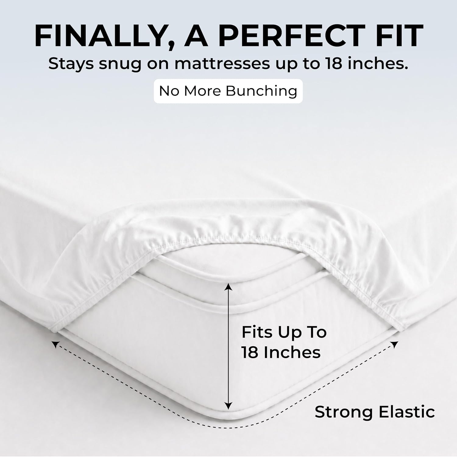 100% Natural Cotton Queen Sheets Size Set | 500 TC Single-Ply Sateen Weave | Soft, Breathable, Hypoallergenic Solid 4-Piece Bedding with Deep Pocket Fitted, Flat, Pillowcase | White