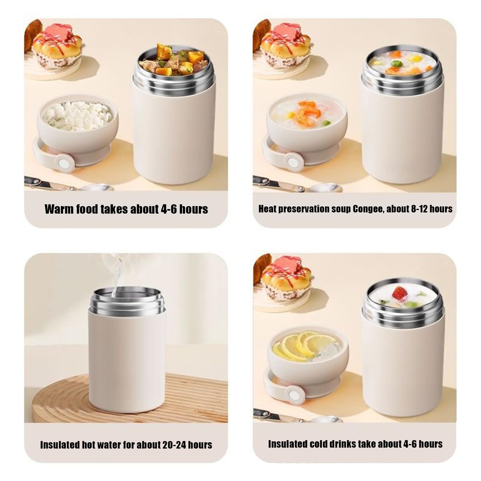 Genérico - de comida isotérmica (600 ml, impermeable, de acero