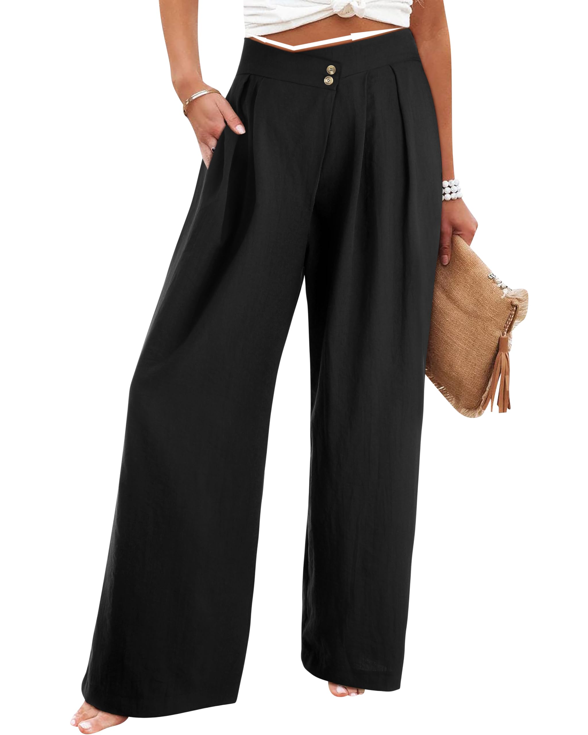NlifeAsymmetrical Hight Waist Flare Wide Leg Pants Y2K Bootcut Cargos Crossover High Low Button Up Palooza Bottoms Pockets