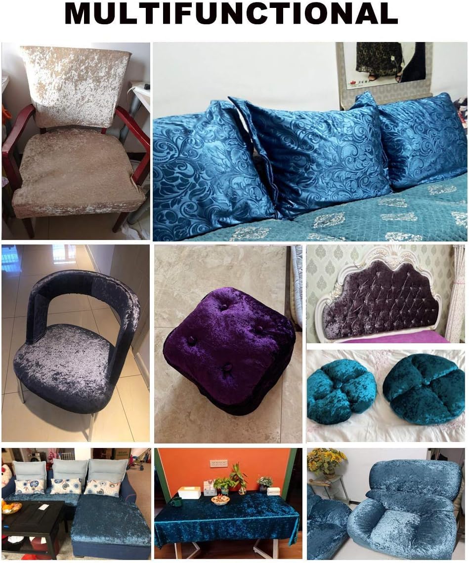 Tejidos de Peluche Tela de Terciopelo con Estampado en Relieve, Tela de Terciopelo por Metro, Tela de tapicería de Terciopelo de 150x100cm(Color:Grigio)