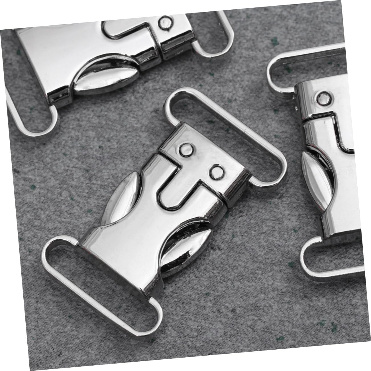 Tofficu 30pcs Side Release Silver Fasteners for Webbing Straps Engravable Accessories for Collars Bracelets