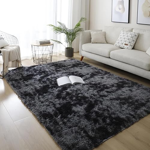 Miniatura 9 de xixi-home Alfombra mullida para dormitorio, súper suave de 6.6 x 9.8 pies, alfombra lanuda para sala de estar, alfombra de interior mullida para Gris