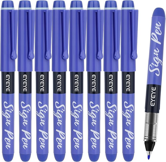 Amazon.com: EYEYE Blue Sign Pens 9 Pack - 1.0mm Nib Tip - 0.6mm Line ...