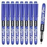 EYEYE Professional Sign Pens - 1.0mm Fine Point Blue Liquid Ink Rollerball Pens (9 Pack) - Smooth Writing for Signatures, Checks, Documents - Quick Drying, No Smudge, Archival Quality