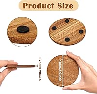 Vista 3 de 10 posavasos de madera sin terminar, posavasos redondos de madera de acacia de 4 pulgadas para manualidades con puntos de silicona antideslizantes