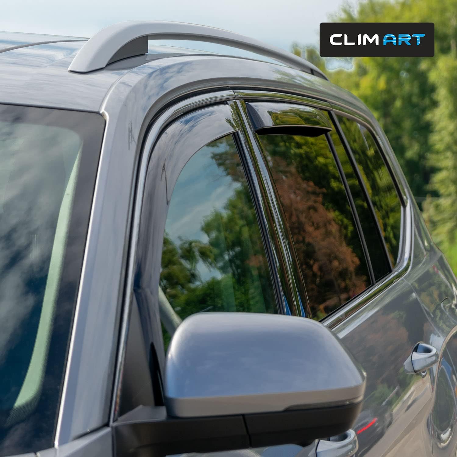 CLIM ART in-Channel Incredibly Durable Rain Guards for Volkswagen (VW) Atlas 2018-2026, Original Window Deflectors, Vent Window Visors, Vent Deflector, 4 pcs. - 618138