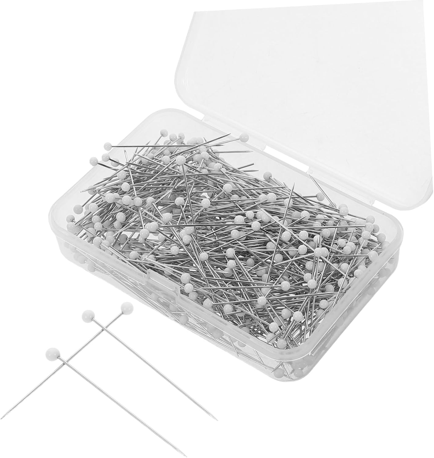 DOITOOL 500pcs Glass Head Quilting Pins for DIY Craft Dressmaking Sharp Straight Design for Accurate Fabric Positioning Sewing Accessories for Quilting Embroidery Crafts