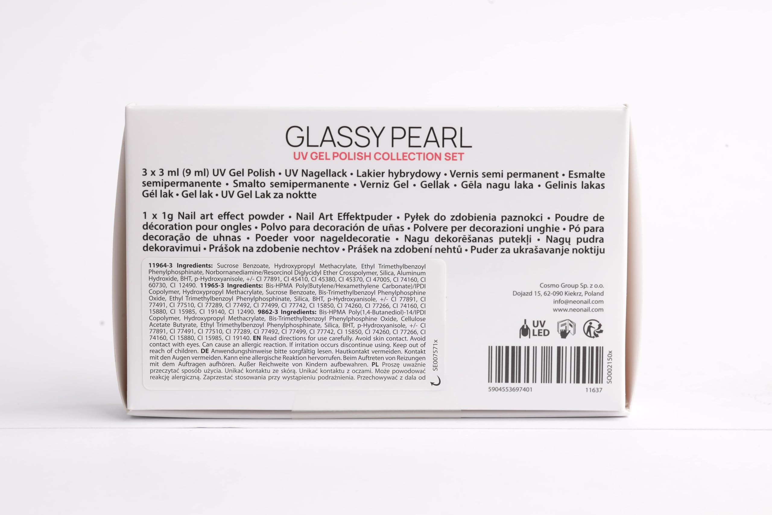 NÉONAIL Glassy Pearl ​Collection Set​ - Pintauñas Semipermanentes - Glassy Pearl Effect - Esmaltes Semipermanentes Para Uñas - Kit Manicura Semipermanente - Polvo Uñas Efecto Perlado - Efecto Glaseado