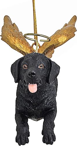 Miniatura 74 de Design Toscano Pitbull Dog Angel - Adorno navideño para árbol de Navidad, 4 pulgadas, resina de piedra fundida, acabado marrón y dorado Marrón