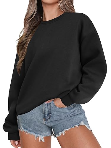 KIFOVEN Women's Casual Oversized Fleece Pullover Sweatshirts Hoodies Crew Neck
