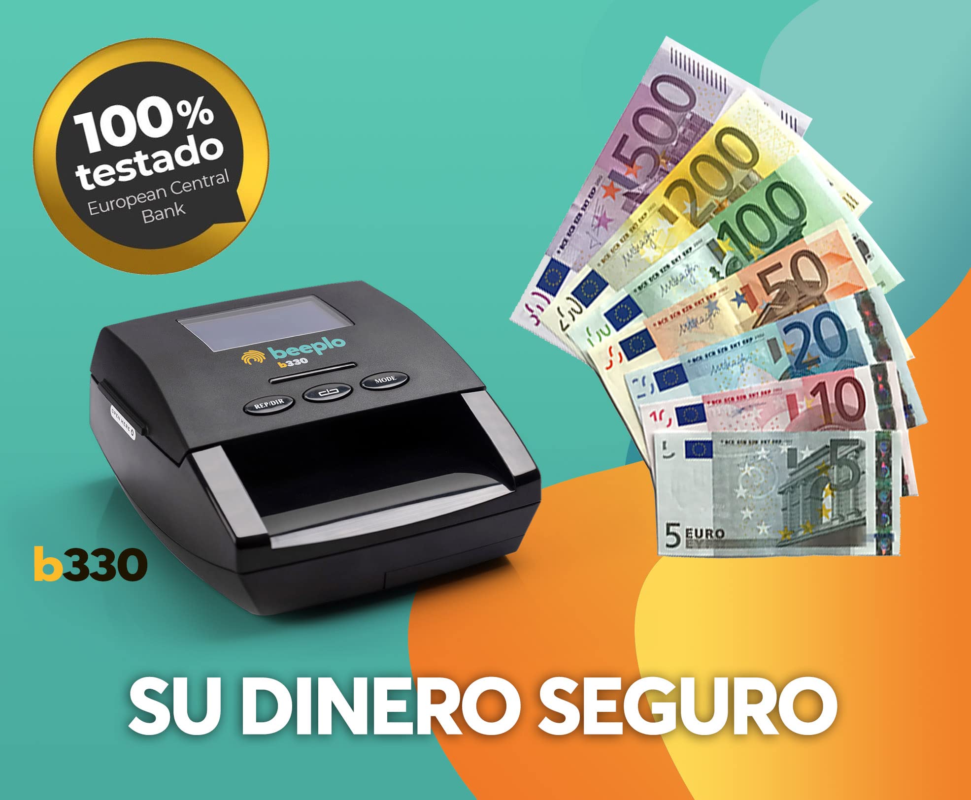 beeplo B330 Counterfeit Note Detector with 100% BCE and BE Reliability,  Automatic and Simultaneous Check of 5 EUR, GBP, CHF, NOK, SEK (Without  Battery + Update Cable) : Amazon.com.be: Office Products