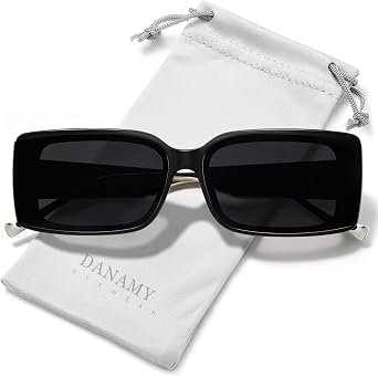 DANAMY Sunglasses Womens Rectangle Sunglasses for Women Retro UV Protection