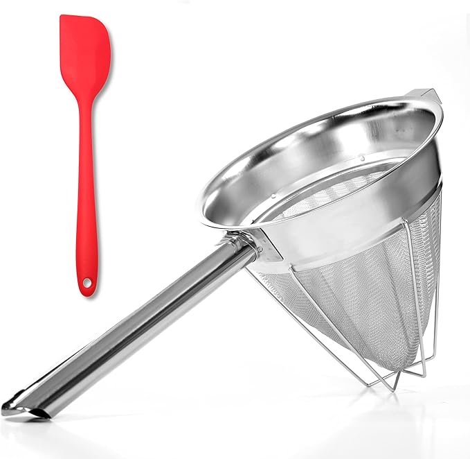 ZYLCO Reinforced Bouillon Strainer Stainless Steel 8 in