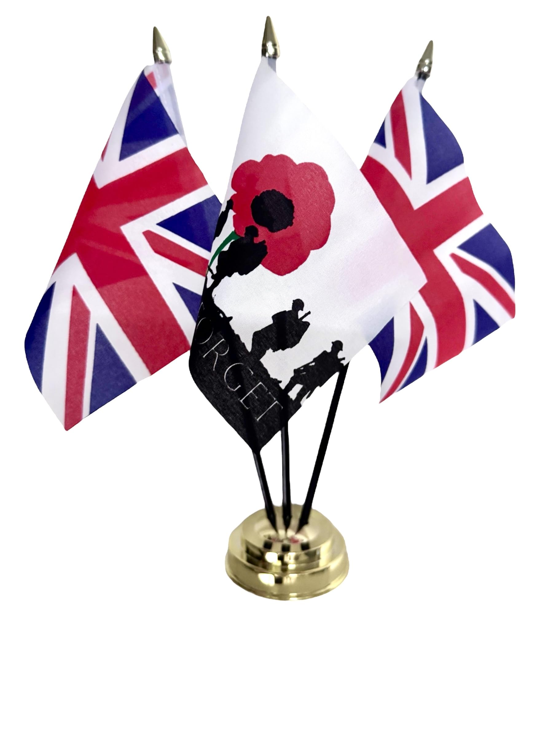 Lest we forget and Union Jacks TABLE FLAG SET