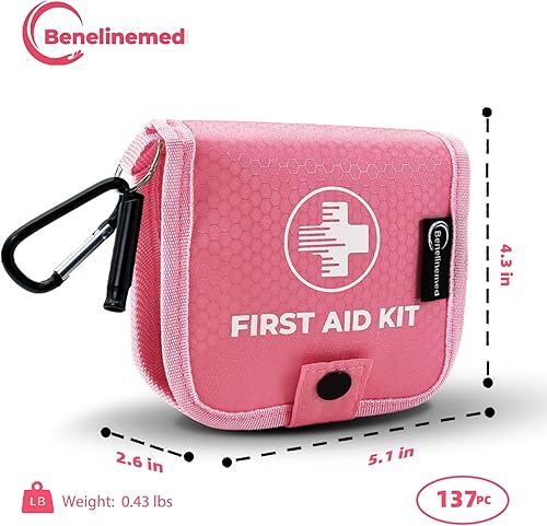 Miniatura 3 de Mini botiquín de primeros auxilios  Kit médico de emergencia pequeño de 137 piezas para el hogar, coche, viajes, camping y actividades al aire libre