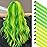 FESHFEN Colored Clip in Hair Extensions - 12 PCS Green and Yellow Highlighted Hair Piece Straight Synthetic Clip in Hairpieces for Women 22 inch