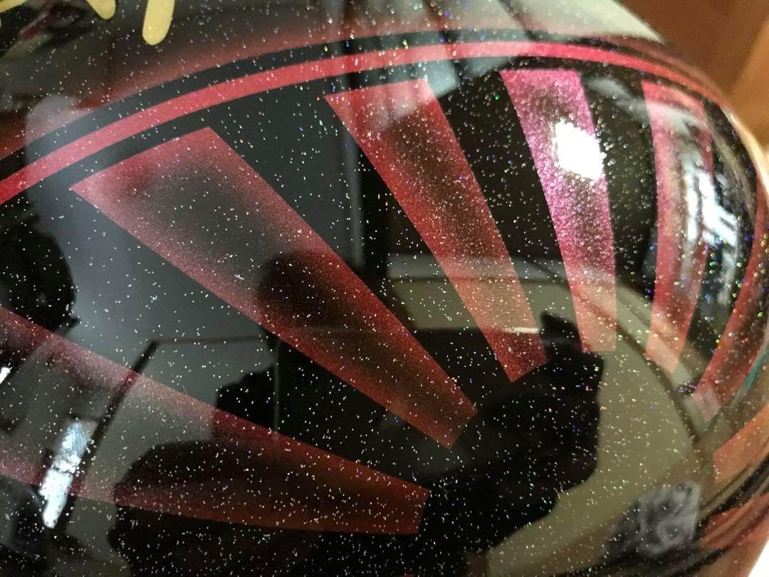 七色ラメ 桜 富士日章 コルク半 ヘルメット 旧車會 暴走族 三段シート 風防