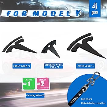 Amazon | RIMULAplus テスラモデルYエンブレムブラックカバー、テスラ