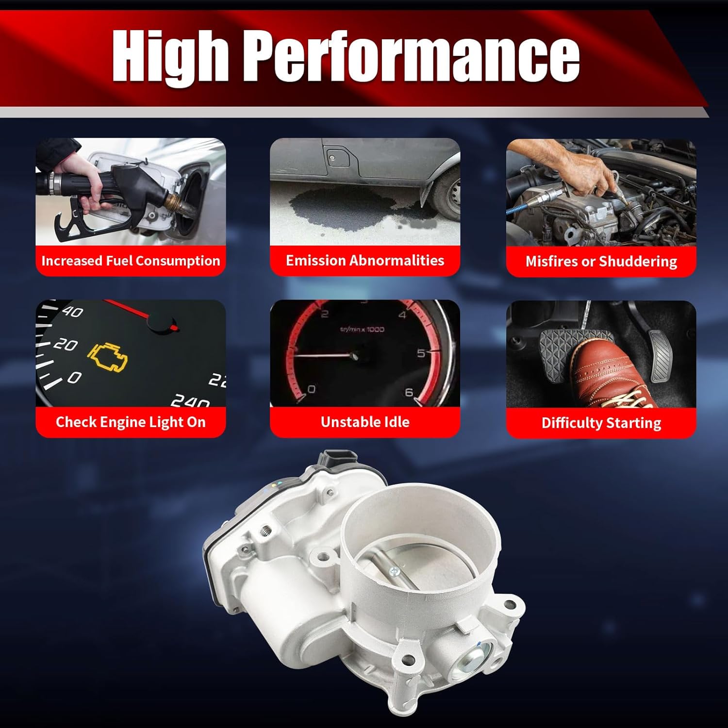 Electronic Throttle Body Assembly S20062 Compatible with Ford Transit 150 250 350 HD F-150 Expedition Lincoln Navigator 3.5 V6 Replaces BL3Z-9E926-B 977-593 BL3Z9E926A 67-6022 6E-6022