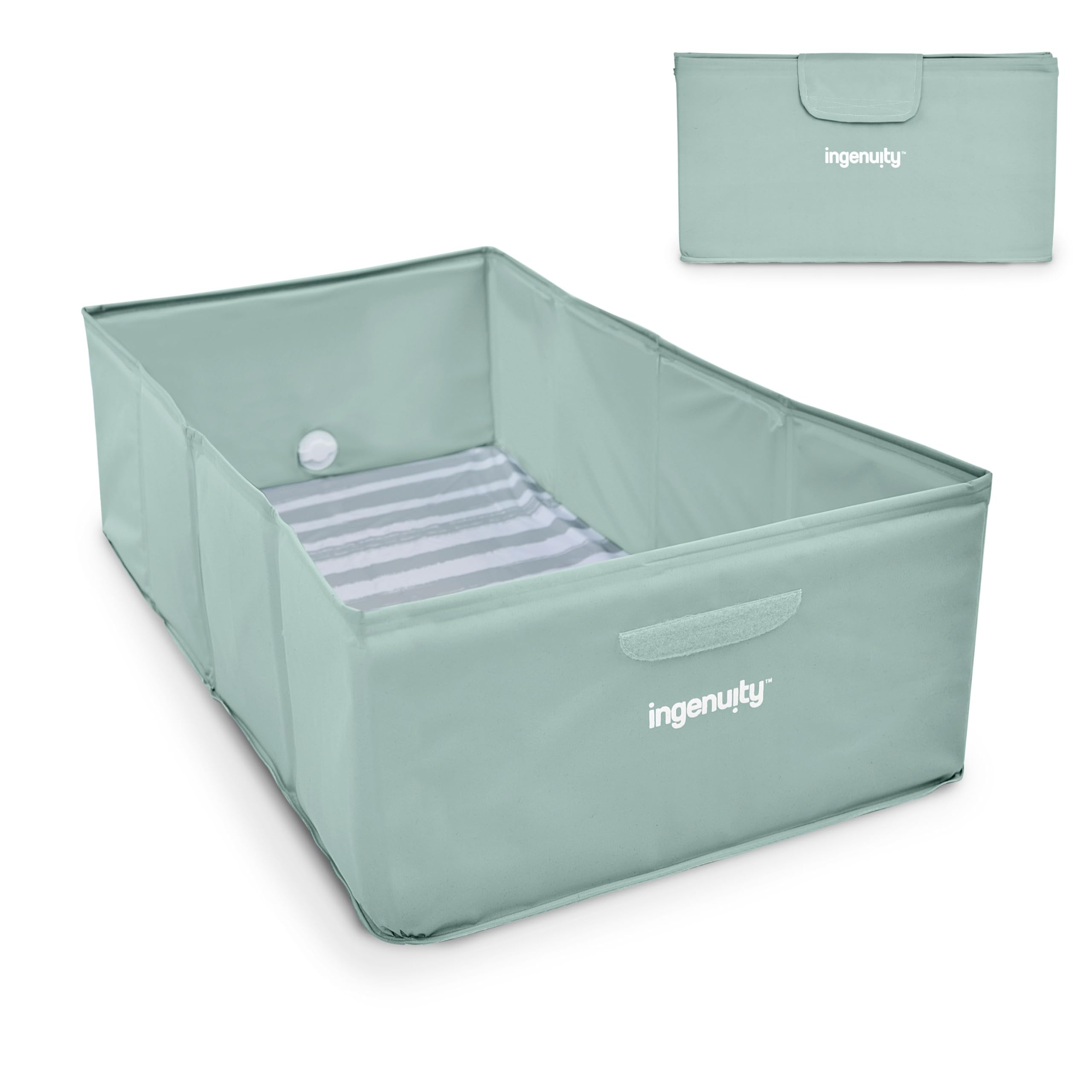 Ingenuity, Bañera para Niños Pequeños Tuckaway, Convierte la Ducha en Bañera, Plegable para Fácil Almacenaje, Diseño Compacto, Fácil de Limpiar, No Requiere Montaje, Para 12 Meses a 5 Años
