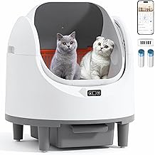 Automatic Self Cleaning Litter Box for Multiple Cats, Featuring Large 80L Capacity, APP Control via 2.4GHz WiFi, Safety Sensor &amp; Odor-Free Waste Disposal, Includes 2 Roll Garbage Bags