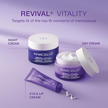 Marcelle Revival+ Vitality Redensifying Day Cream, for Menopausal Skin | With Vitamin D, Hyaluronic Acid and Urea, Hypoallergenic, Fragrance-Free, Paraben-Free, Clean, Cruelty-Free, 50 mL