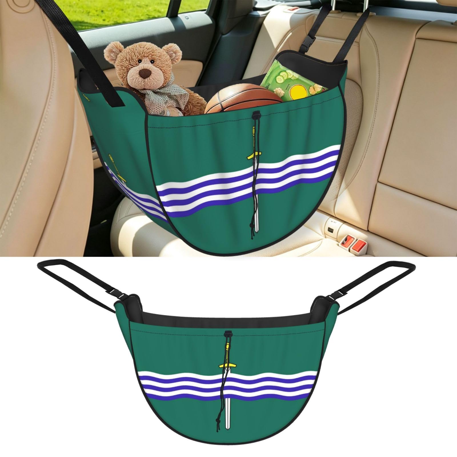 Cntdbu Black Peterborough Flag Car Seat Organizer-Backseat Storage Bag For Travel