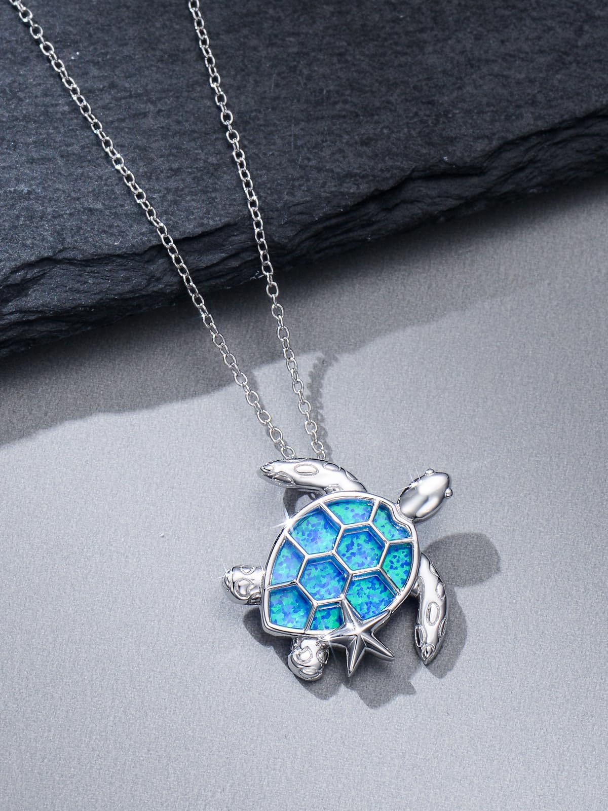Dorunmo Collar de animales de plata de ley 925 ópalo abulón colgante joyas de animales regalos para mujer