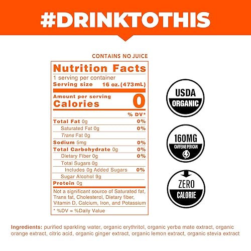 Vista 17 de Zero Calorie Sandía Organic Sparkling Yerba Mate Tea - Cero Azúcar, Cero culpa, (160 mg de cafeína), latas de 16 oz, paquete de 12 – CLEAN CAUSE