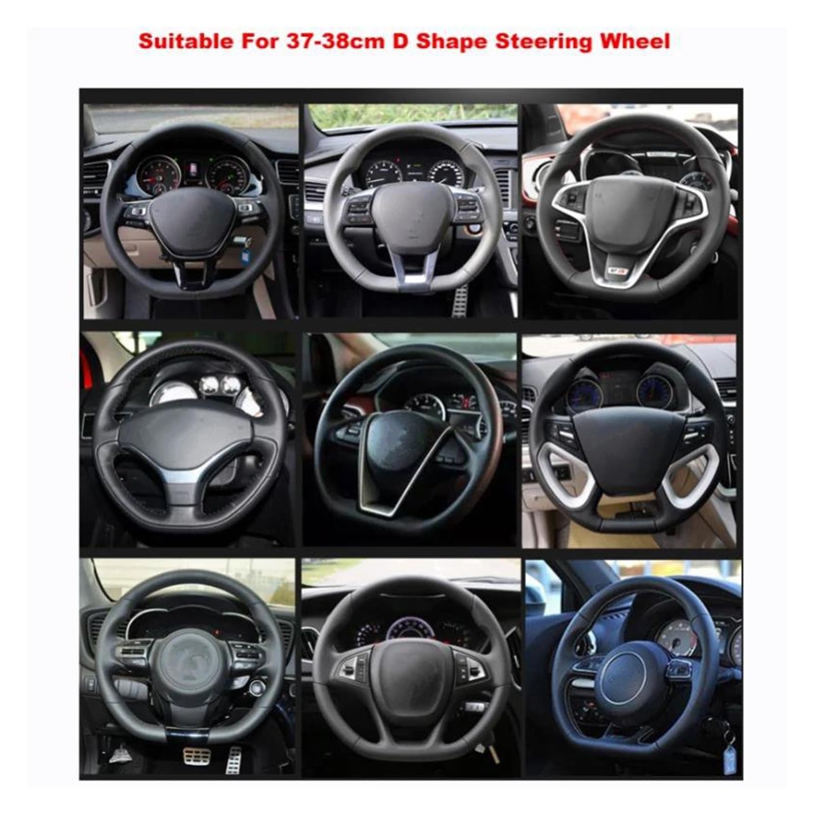 Pokrowiec na kierownicę samochodu, skóra z włókna węglowego, pokrowiec na kierownicę samochodu, akcesoria samochodowe do Hyundai do Creta II 2021 2022 2023, pokrowiec na kierownicę samochodu, czarny