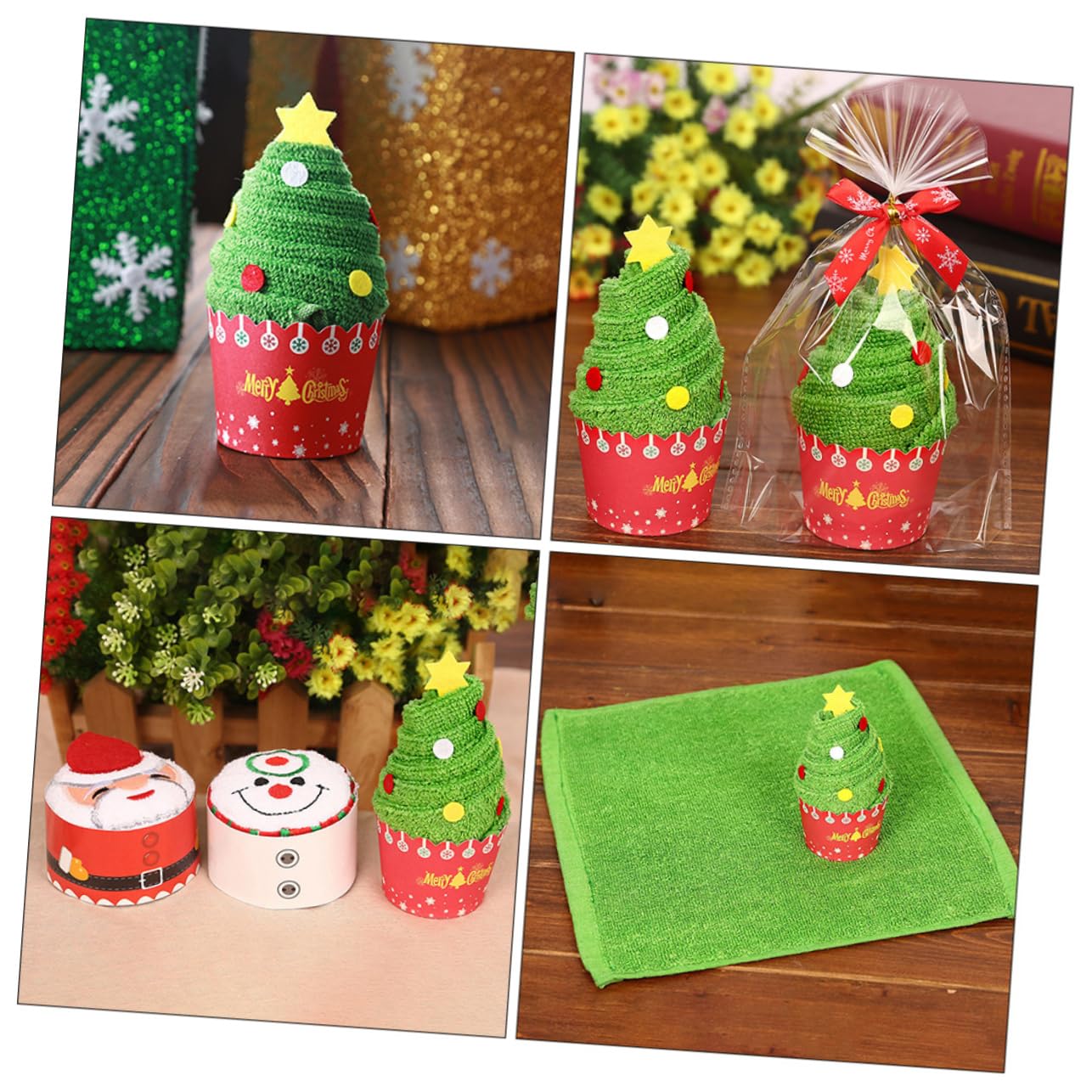 MAGICLULU 3 Set Asciugamani Da Bagno Asciugamano Strofinacci Festivi Salviette Tovagliolo Di Carta Tovaglioli Natale Vacanza Strofinacci Da Cucina Peluche Cotone 2 Pezzi * 3