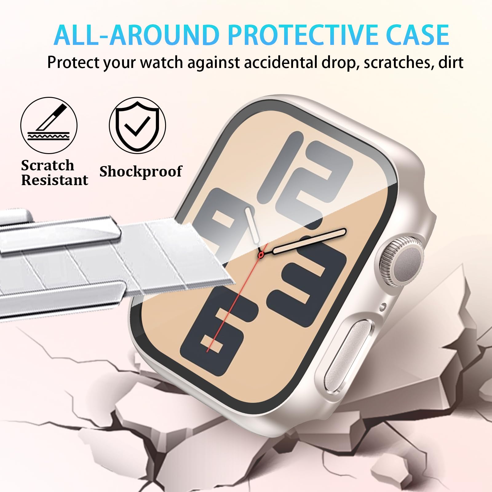 [2 Pack] Case Screen Protector Compatible with Apple Watch SE 3/2nd Gen/SE Series 6/5/4 40mm, Ultra-thin Full Coverage Protective Cover for iWatch 40 mm — view 2