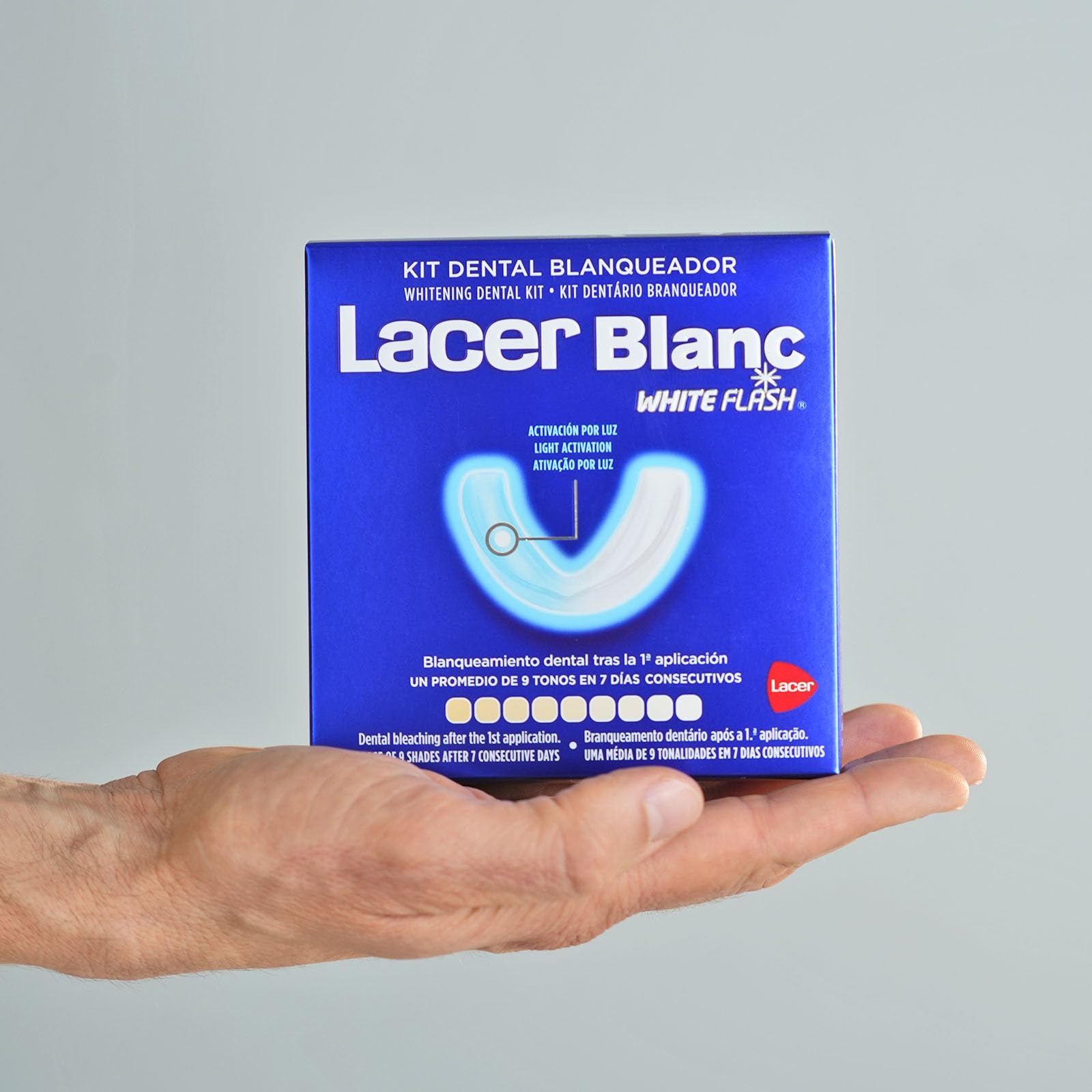 LACERBLANC - Kit Gel Dental Preparador y Gel Dental Blanqueador, Elimina las Manchas Dentales Extrínsecas, Máxima Eficacia, Previene la Aparición de Nuevas Manchas, Fácil Uso y Efecto Inmediato