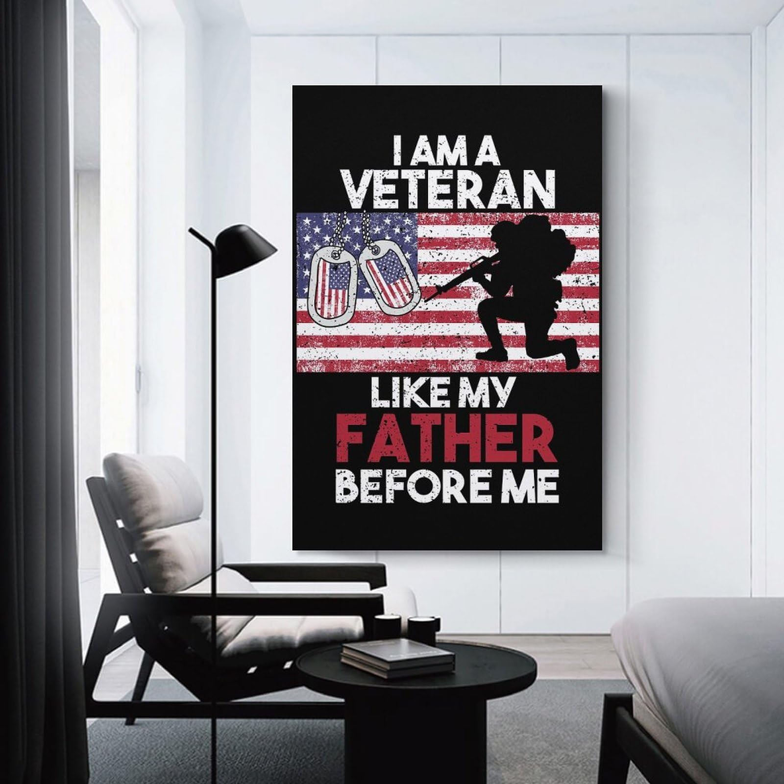 Junmoney Room Decor Wall Art Im A Veteran, 20x30inch(50x75cm), for Gallery Wall Decor And Room Displays, An Easy Match for Collected Prints