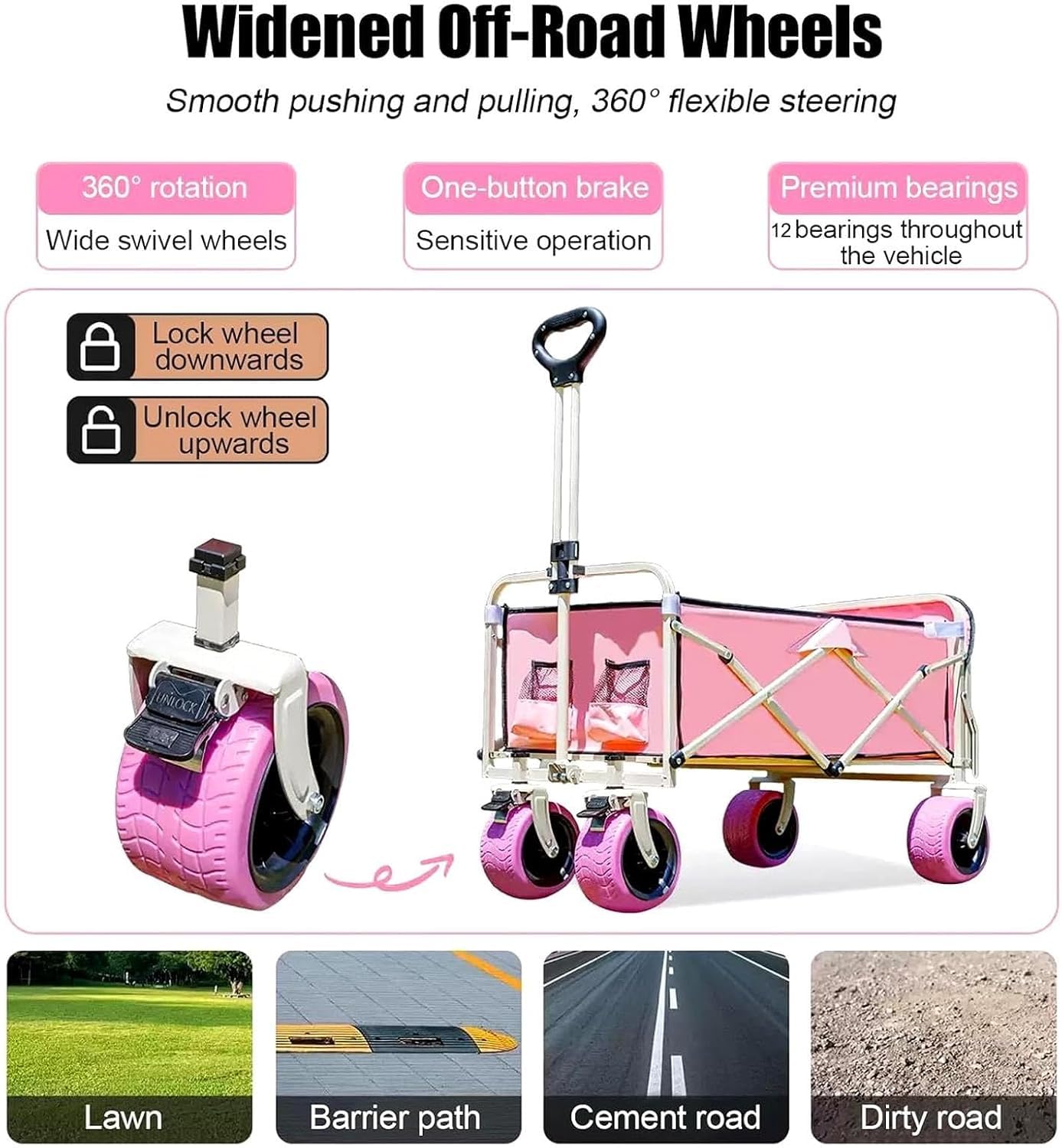Carrello pieghevole portatile con ruote per la vendita ambulante e lesposizione mobile di alimenti.