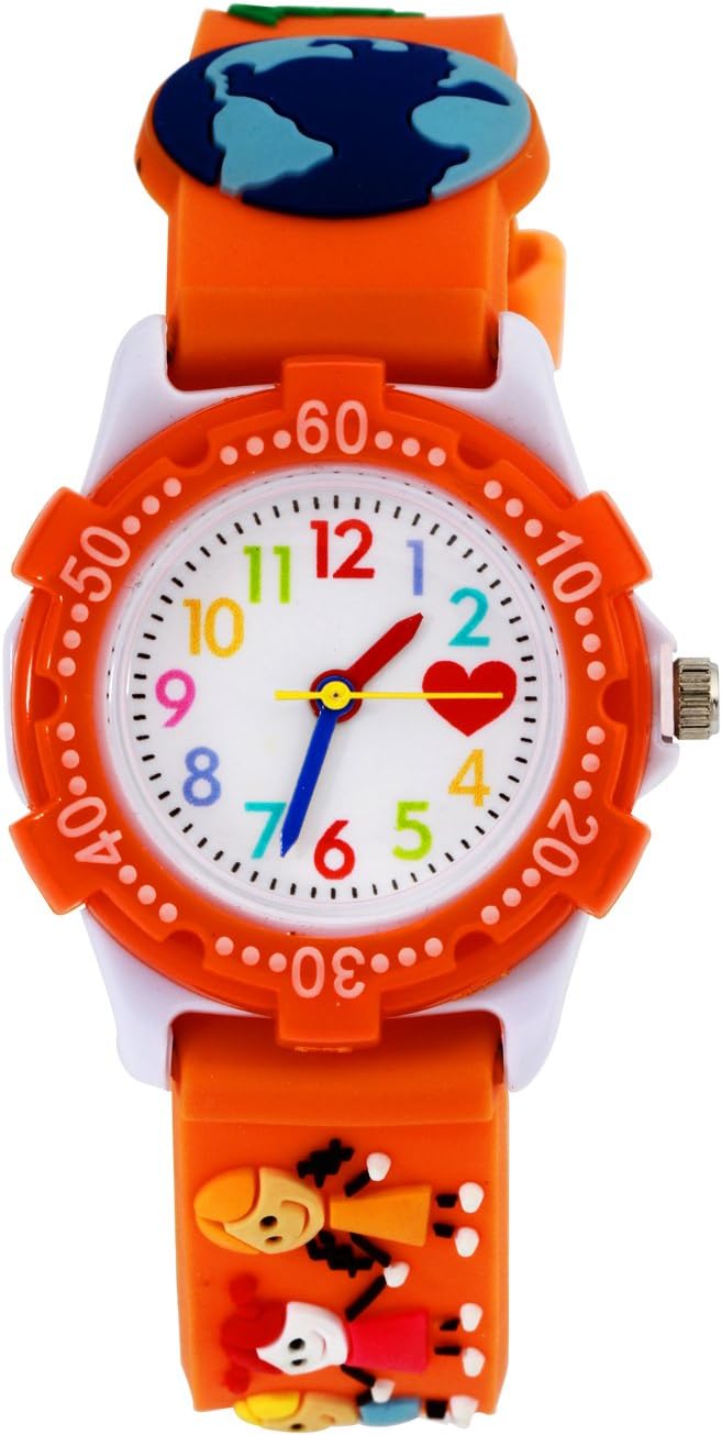 Kids Analogue Watches, Girls Time Teacher Toddler Watch Childrens Tell The Time Waterproof Teaching Toy Watches for Kids Girls