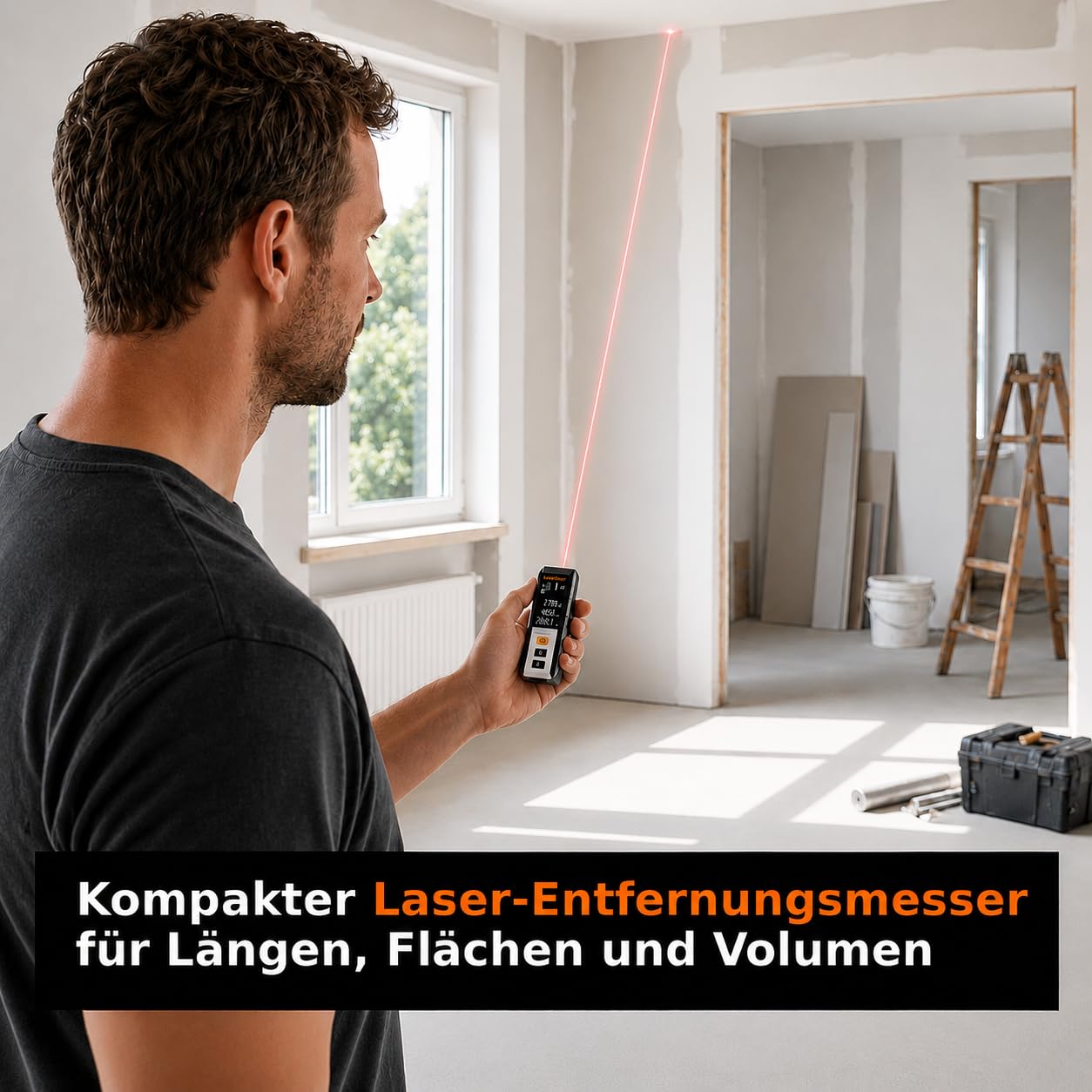 Laserliner Télémètre Laser DistanceMaster Compact 30 | Appareil de Mesure Numérique, Portée de 30 m, Mesure de Longueur/Surface/Volume