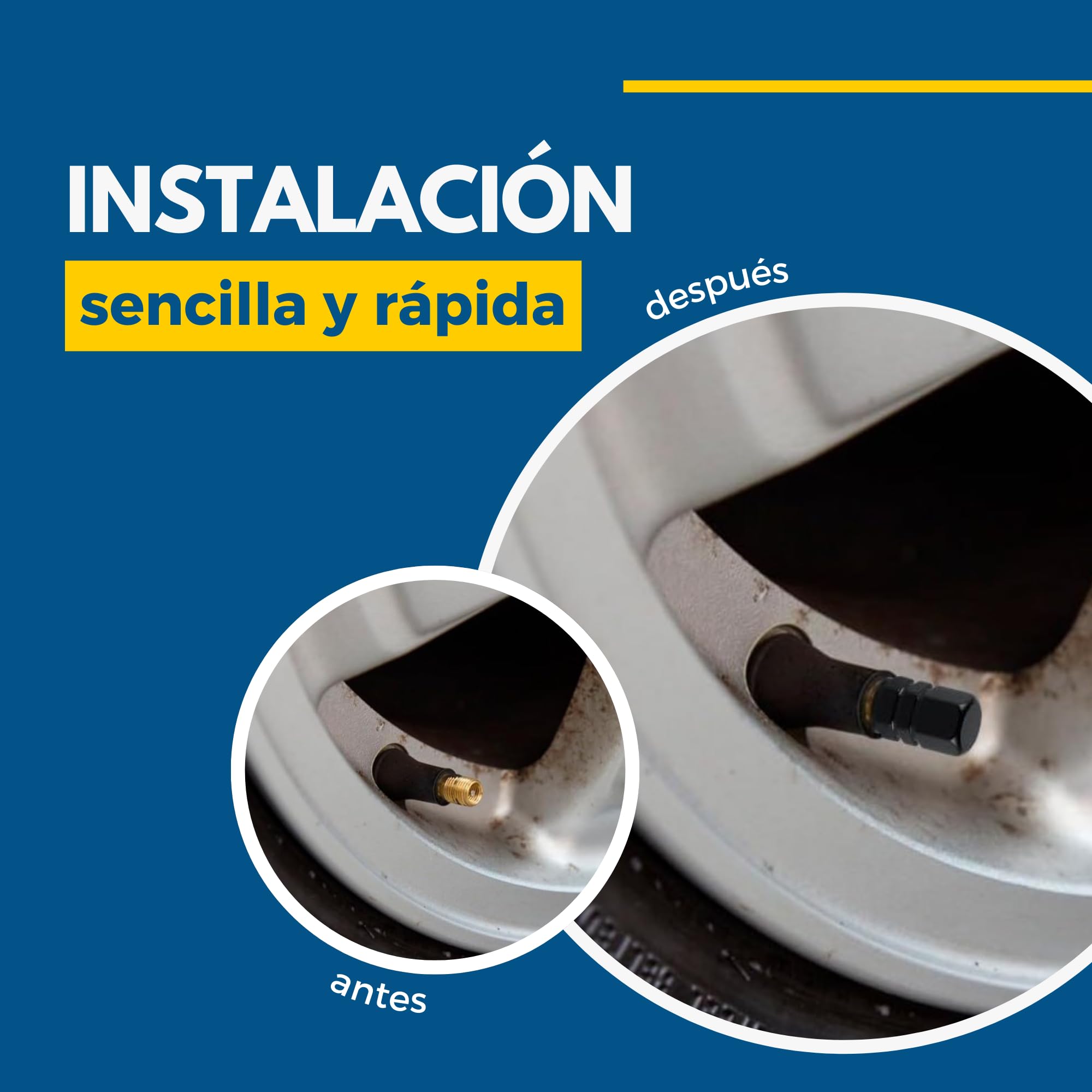 Pack de 10 Tapones para Rueda de Coche de Aluminio Negro + 2 de Regalo | Tapón Universal de Válvula para Moto, Bicicleta o Patinete | Anillo Sellador Antifugas | Diseño Elegante y Alta Resistencia — view 5