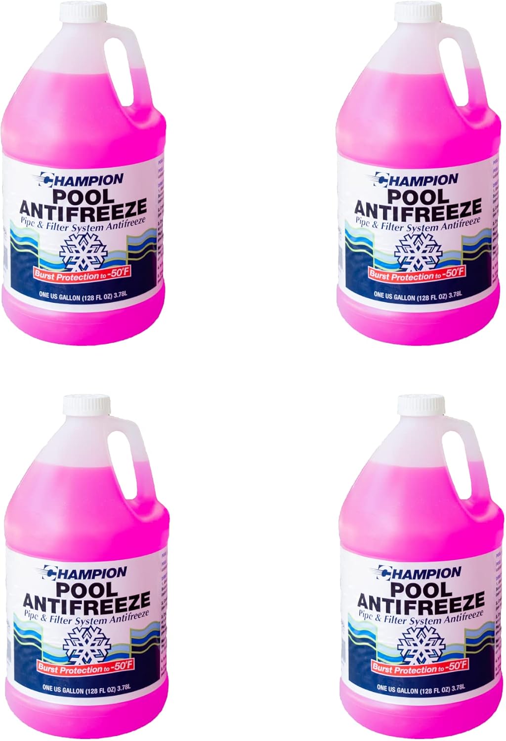 CPDI Champion Swimming Pool Antifreeze for Winterizing, 4 x 1 Gallon Bottle